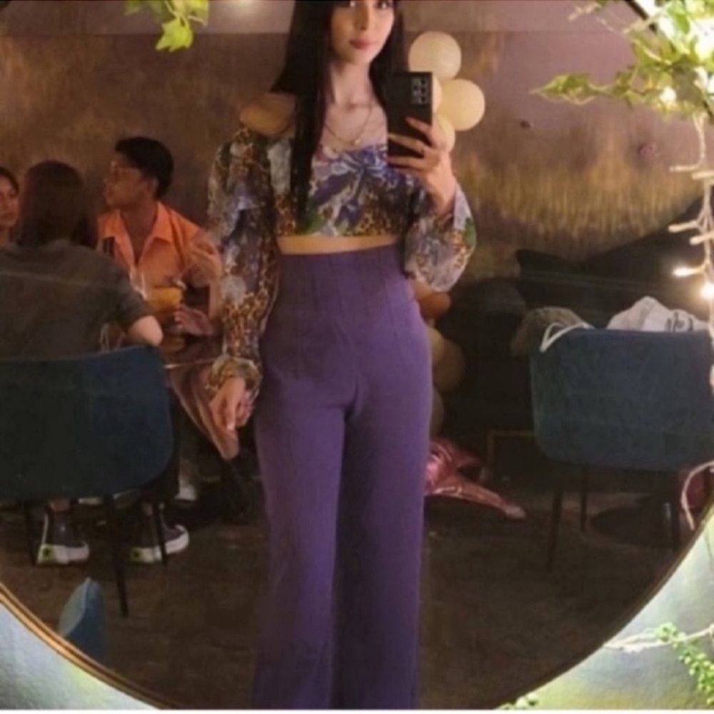 Spring High Waist Solid Pants Size Size Xsmall - Picture 4 of 13